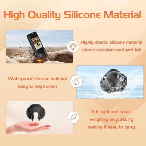 Image of Action Pro Silicone Lens Cover, Anti-Scratch Silicone Lens Cap Compatible with Insta360 X4 (Black)