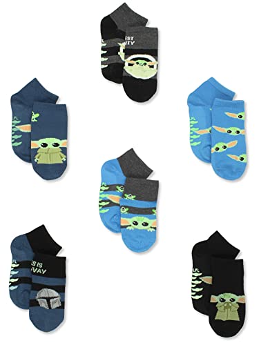 Image of Star Wars The Mandalorian Baby Yoda Toddler Kids 6 Pack Gripper Socks