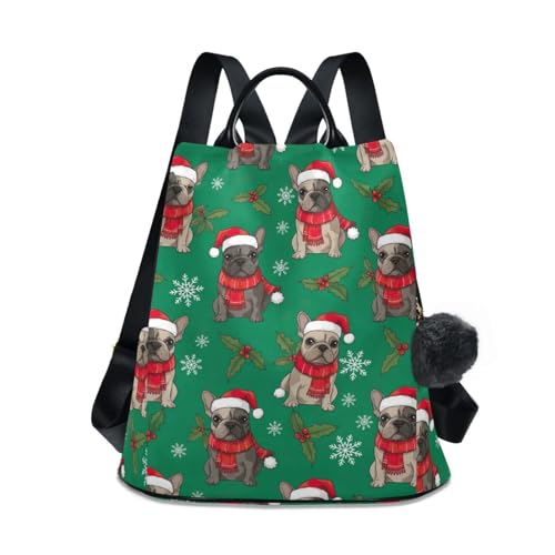 Sac à dos imprimé de Noël avec ouverture arrière sac de voyage antivol floral quotidien