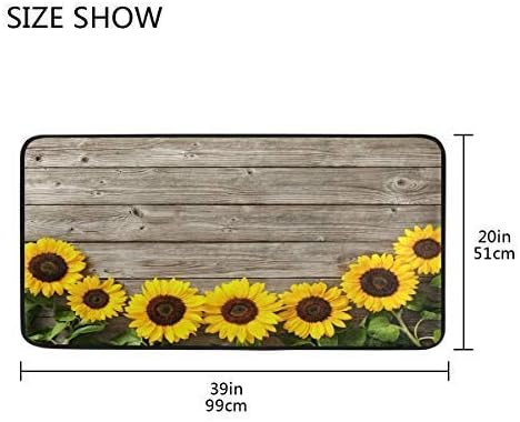 Miniatura 6 de Sunflowers On Board Design Non-Slip Soft Kitchen Mats Bath Rug Runner Doormats Carpet for Home Decor, 39" X 20"