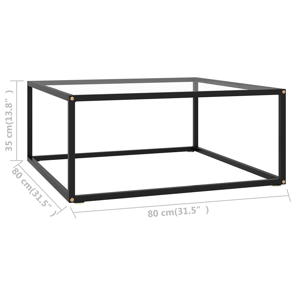 vidaXL - Couchtisch Schwarz mit Hartglas 80x80x35 cm