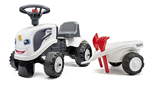 Falk - Rutschauto Traktor Valtra mit Anhänger - ab 12 Monaten Schaufel und Harke inklusive - 2 Personalisierungsstile - Nummernschild personalisierbar - 240C – Bild 4