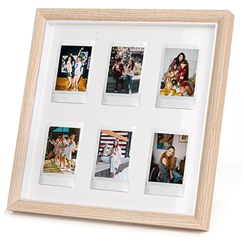 Suxdlan Marco de fotos Polaroid, marcos de imágenes de madera de 11x11, montaje en pared o escritorio exhibición de polaroid a prueba de polvo para decoración del hogar