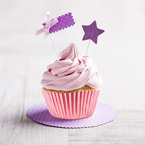 Image of Rose Gold Foil Cupcake Liners,100 Pack Metallic Baking Cups Standard Size