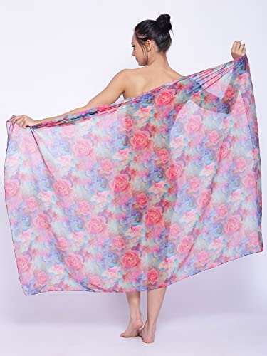 Image of EROTISSCH Women's Poly Georgette One-Piece Swimsuit Cover-Up Sarong, Made of 100% Polyester, Quick-Dry, Lightweight Beachwear for Girls with Adjustable Halter Neck, Suitable for Beach,Resort&Pool