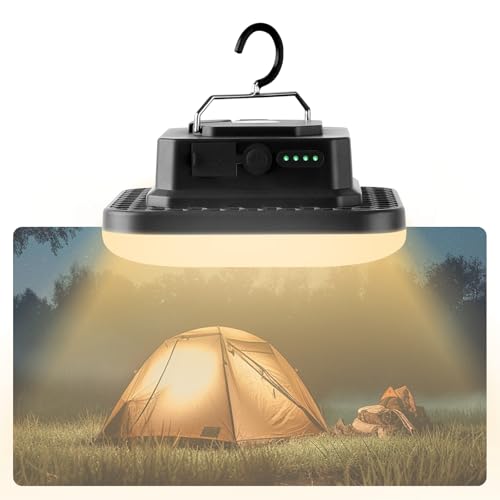 Rechargeable Camping Hanging Tent Light with Magnet, 4000LM 4 Color Lighting Modes LED Camping Lantern (Upgraded Cooling) Portable IPX5 Waterproof LED Flashlight for Emergency & Gift