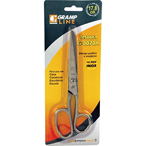 Tesoura Costura Aco Profissional 17, 8cm G8070a - 01 Unidade Gramp Line, Multicor