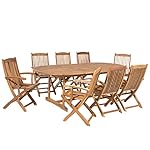 Gartenset Maui Akazienholz Hellbraun 9-teilig