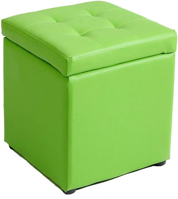 Pouf de rangement rembourré jaune pour gagner de la place salon