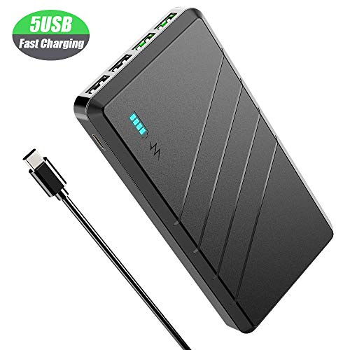 X-DRAGON 26800mAh Baterias Externas con 4 Salidas USB y PD Entrada/Salida Bidireccional USB C, LED Light Compacto Power Bank Cargador para iPhone, Movil, Huawei, iPad, Samsung, Android