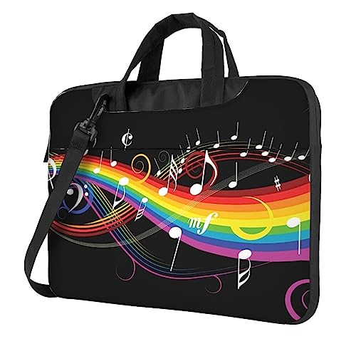 Housse ordinateur portable notes de musique arc-en-ciel fine antichoc