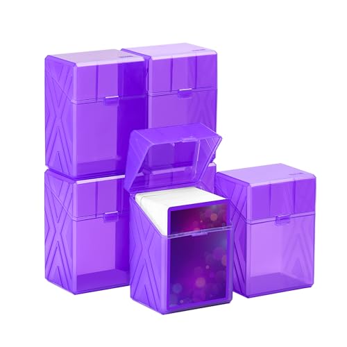 Risou 6 Pack MTG Deck Box - Compatible with Magic, TCG, OCG Cards - Holds 150+ Cards - Purple