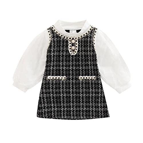 Kids Toddler Baby Girl Fall Winter Outfit Long Sleeve Pompom Knitted Shirt Sweater Top Button Skirt 2PCS Clothes Set