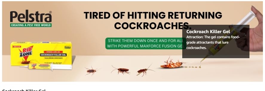 Image of Anti Roach Gel Cockroach Killer (New and Advanced Formula) -35 gms Tube Pack of 1