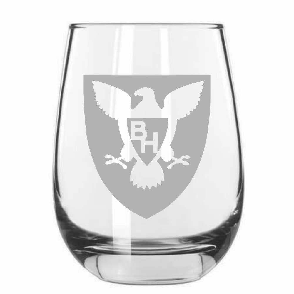 86th Infantry Division Military Etched 15.25oz Stemless Wine Glass