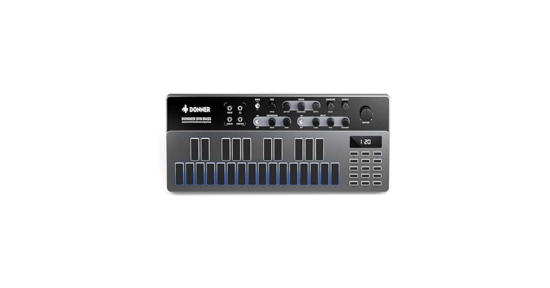 Amazon.com: Donner B1 Analog Bass Synthesizer & Sequencer