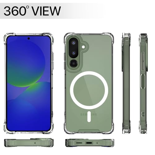 Image of Amazon Basics Back Cover for Samsung Galaxy M36 5G Mag-Safe Shockproof PC + TPU Protective Case Magnetic Support Bumper Case (Transparent Mag-Safe)
