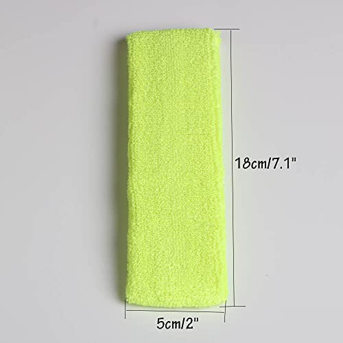Image of Cotton Sweatband Headbands,Pack of 12,Elastic Stretchy Sport Terry Cloth Sweat Bands,Yoga Workout Fitness Exercise Basketball Headband