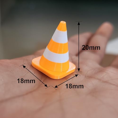 Image of 3D Printed Miniature Traffic Cones | Training Roadblock Signs | Minis | DIY Doll House Decor (Set of 10)