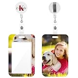 Photo Personalized Badge ID Card Holder Custom Retractable Badges Reel Clip, 1,50 Pack Bulk