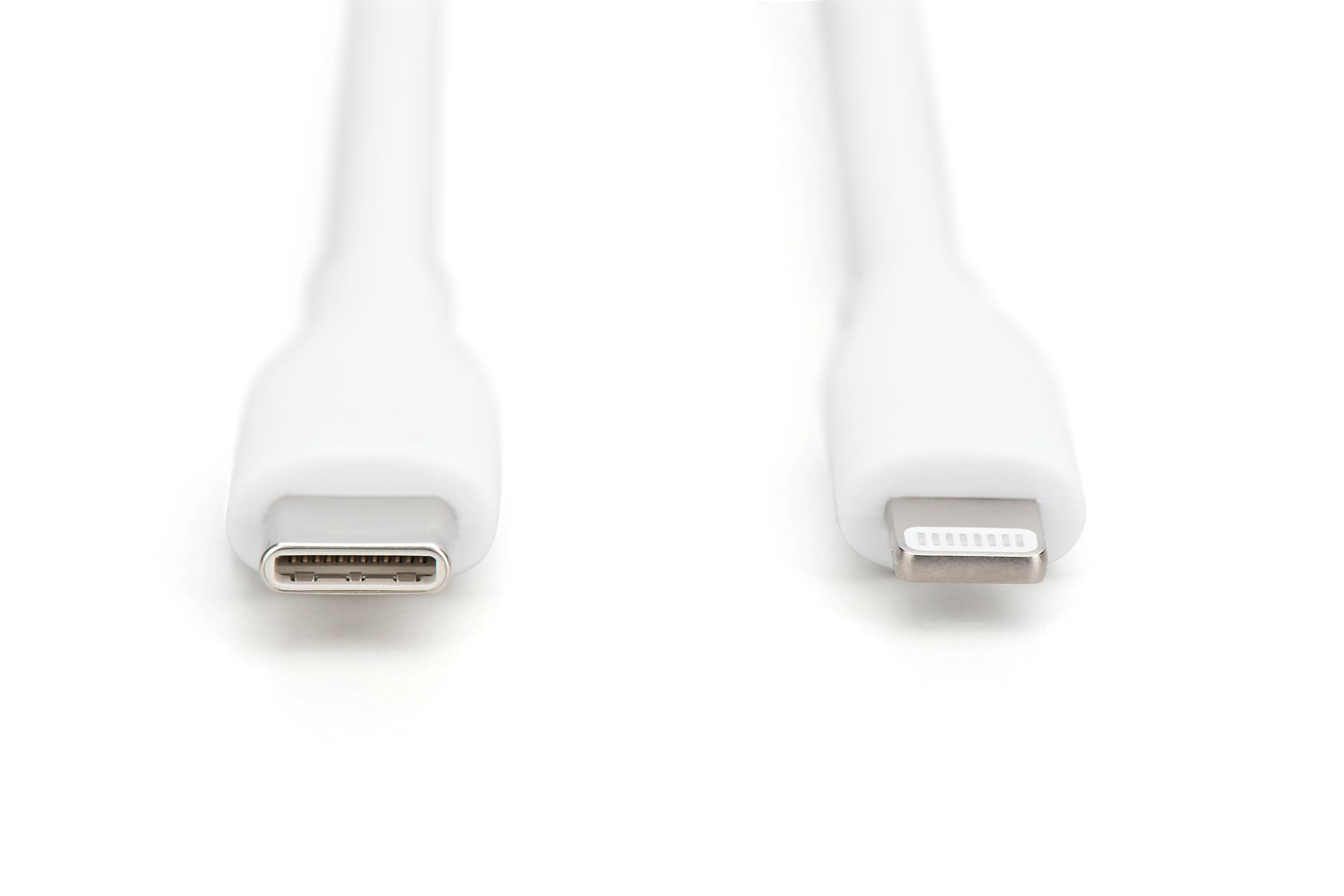 DIGITUS Kabel do ładowania - USB C do Lightning - 0,5 m - Kabel USB 480 Mbit/s 60 W 3 A - Elastyczna silikonowa osłona z zabezpieczeniem przed zginaniem - Certyfikat MFI dla urządzeń Apple - Biały