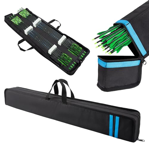 Archery Arrow Case Portable Arrow Storage Quiver Soft Lightweight Arrow Bag with Water-Resistant Oxford Fabric Durable Compact Arrow Box Archery Accessories for Outdoor Hunting and Shooting Range