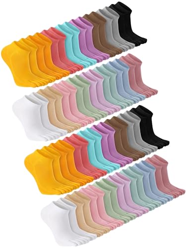 Image of Bencailor 6 /12 /32Pairs Women Toe Socks Five Toe Cotton Socks Ankle Sock with Toes Separated for Women Men Athletic Running