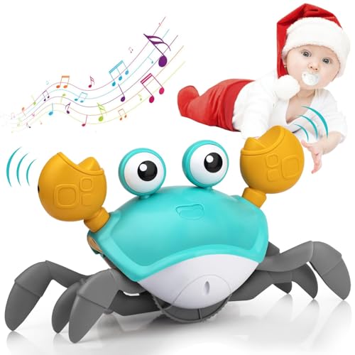 Image of Sqie Crawling Crab Baby Toys Infant - Tumble Time Toy Gift Baby Boys and Girls 0-6 6-12 Learning to Crawl 9-12 12-18 Toddlers 36 Months Old Music Development Interactive Birthday Gift