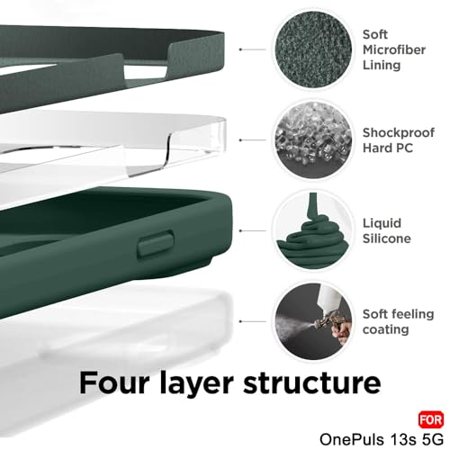 Image of TheGiftKart Liquid Silicone Back Cover Case for OnePlus 13s 5G | Soft Micro-Fibre Lining Inside | Camera & Screen Protection | Shockproof Back Cover Case for OnePlus 13s 5G (Silicone, Green)