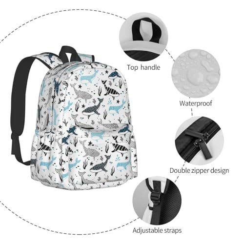 Whales Backpack for Women Men Work Travel Laptop backpacks Mesh Carry on Backpack Casual Daypack for Hiking Camping Climbing Gifts3