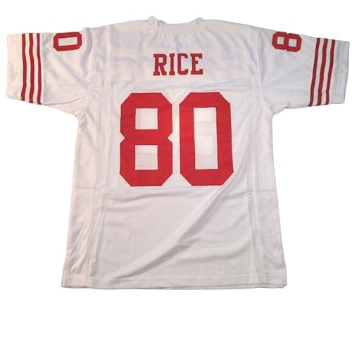 Jerry Rice White Jersey Stitched Custom Football New No Brand/Logos (US, Alpha, X-Large, Regular, Regular, White)