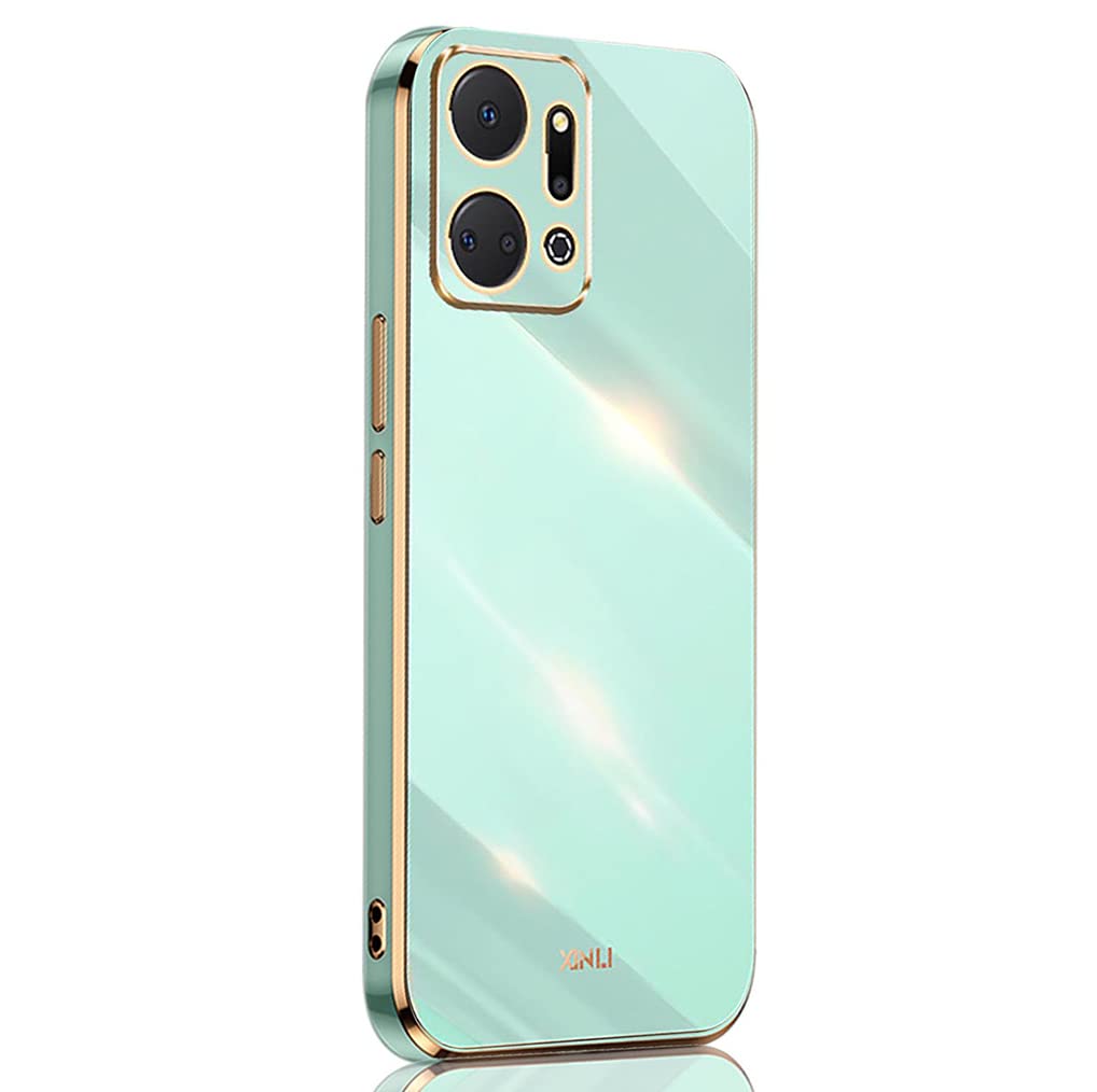 MAOGE Cover per Honor X7, Custodia Protettiva Ultra Sottile ed Elegante in Silicone TPU Flessibile, Glitter Placcatura Phnom Penh Design Cover Antiurto Case, Rosso