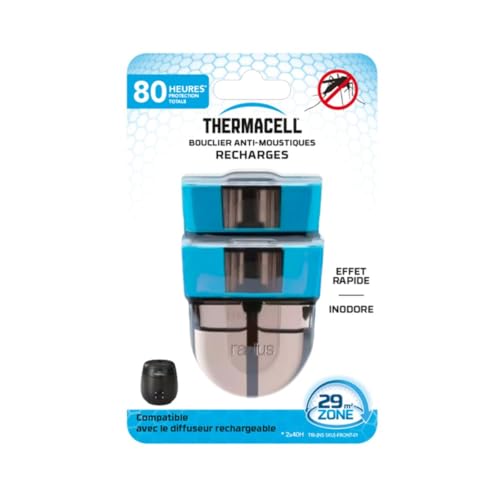 THERMACELL Refill Liquid 80 Hours for Mosquito Repellent & Tiger Mosquitoes - Outdoor Diffuser Wireless Rechargeable - Protection Zone 29 m - Fast Effect - Odourless THE55RECHARG80