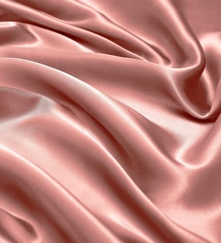 Image of COOLBEDS Satin Elastic Fitted Sheet & 2 Pillow Covers (Double, Blush)
