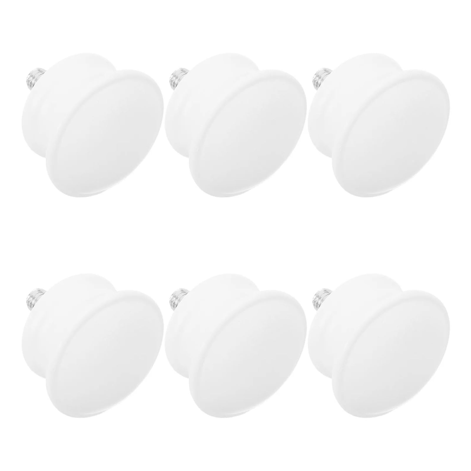 Wylqen Curtain Rod Finial Screw 6Pcs Curtain Rod Decorative End Caps White Screw on Plastic Covers Replacement Drapery Closet Rods Window Finials for Curtain Decoration