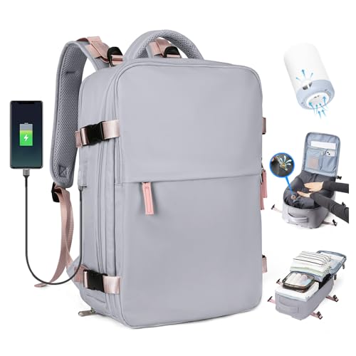SZLX Vakuum Rucksack Handgepäck Damen, Airbag Rucksack Vakuum mit Vakuumsystem für Reisen, Ryanair Vacuum Reiserucksack mit Pumpe Wasserdicht Herren Vakuumkoffer