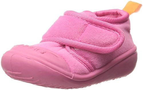 Buy SkidDERS Girls' Velcro Gripper Slipper, Bright Pink, 3 M US Toddler ...
