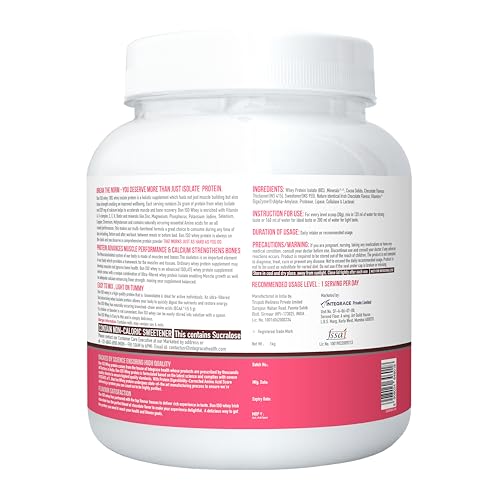 Image of 100% Protein Isolate Designed For Today's Women, 1kg | Muscle Recovery, Bone Strength, Menstrual Health & Holistic Well-being | 24g Protein, 329 mg Calcium, 81 mcg Folic Acid, Biotin, Vit C, B6, B12, 5.5g BCAA, Zinc and Minerals | Irish Chocolate (Pack of 1)