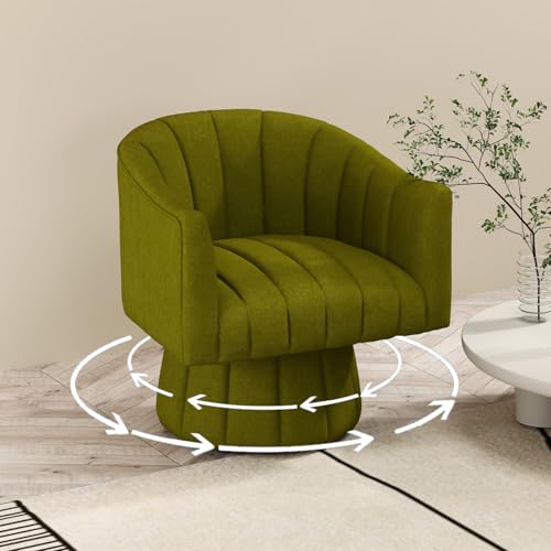 Sillón Giratorio Redondo Terciopelo Verde miniatura 3