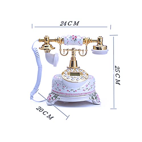 Telpal Home Telephone White Floral Home Phones Decorative Modern Landline Telephones Desktop Phone For Home Office Decor #TOP4