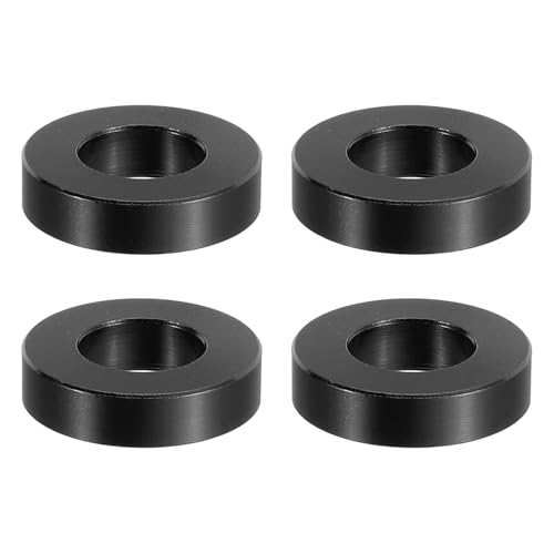 PATIKIL M10アルミニウムスペーサー 4個セット メタルスペーサーアルミニウム10.5mm ID x 20mm OD x 5mm L アルミニウムスペーサースクリュースタンドオフラウンド 2/5インチまたはM10スクリューボルト用 黒