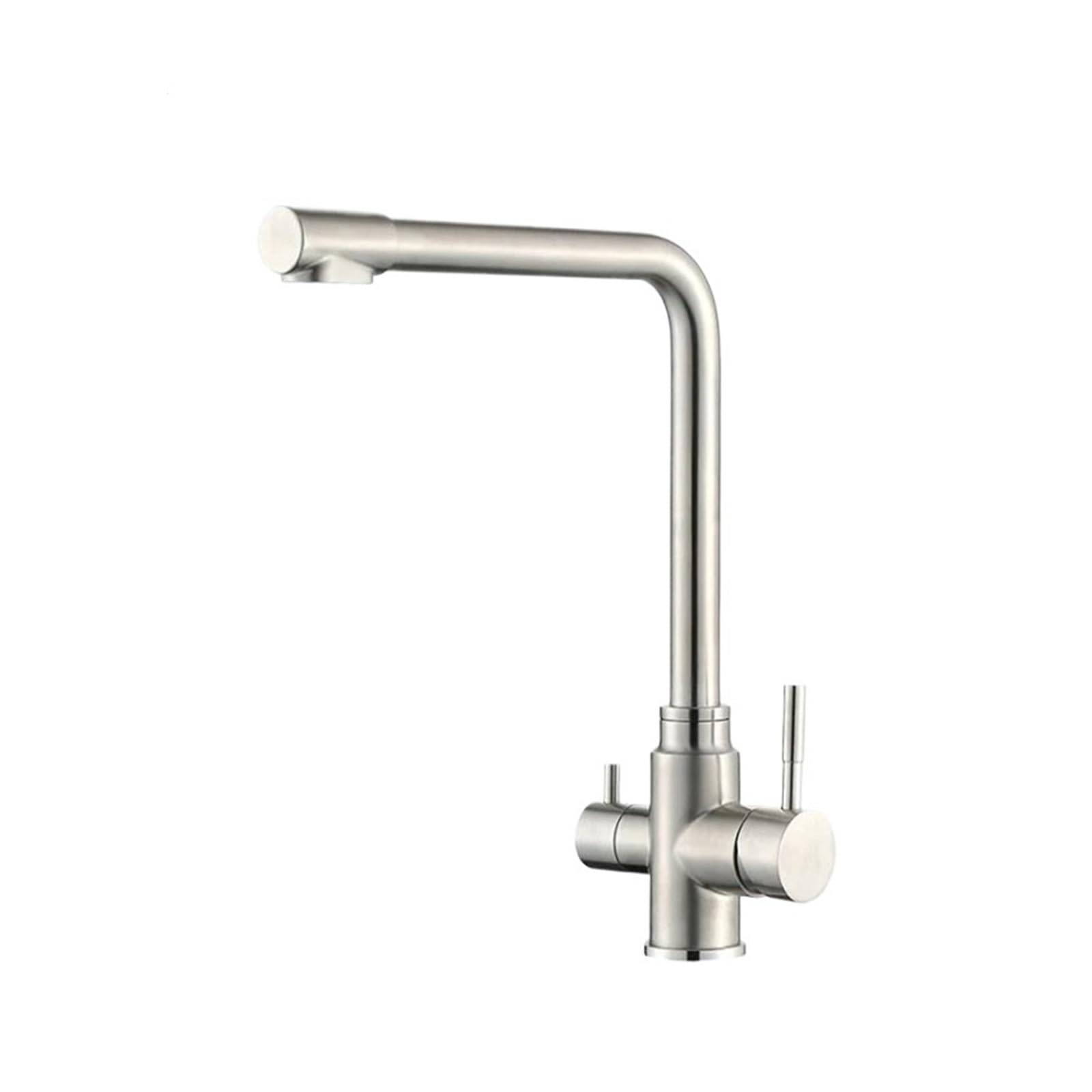 Robinet d'évier pivotant durable en acier inoxydable 304 au fini brossé contemporain