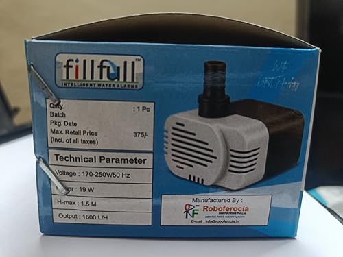 Image of 18 Watt Submersible Water Pump - 180V-230V, 1.8 M Cooler Pump for Desert Air Cooler, Aquarium, Fountains, Ponds (Black /Grey)