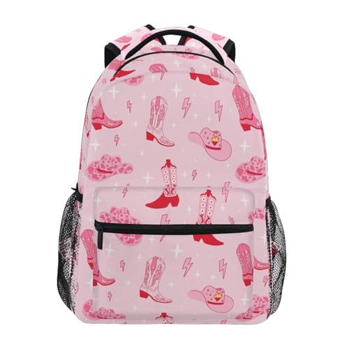 Krafig Botas de vaquera retro para niños y niñas, mochila escolar para libros, mochila de viaje para escuela primaria, Varios colores, M, Mochilas Daypack