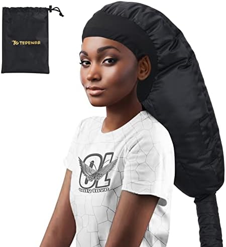 Bonnet Hood Hair Dryer Attachment: Upgraded Extra Large Adjustable Soft Dryer Caps - Easy to Use for Natural Curly Textured Hair Care Styling Fast Drying