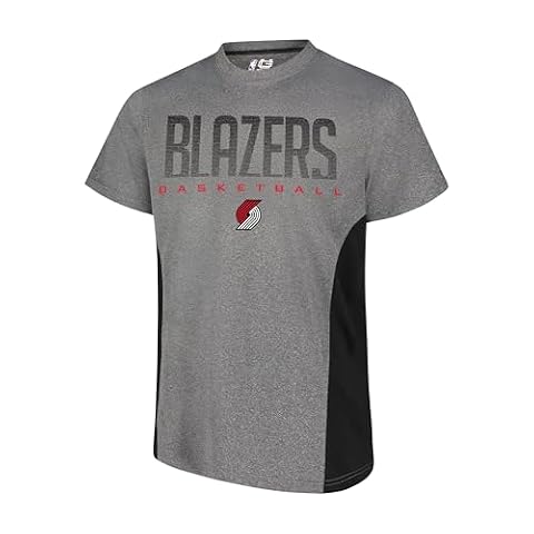 Ultra Game NBA Portland Trail Blazers Men's Active Tee Shirt, XX-Large, Charcoal