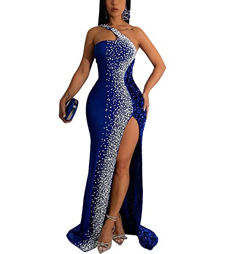 Image of Nagfar Women Rhinestone Sequin Birthday Party Sexy New Year Formal Dress