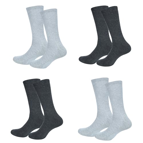 Image of 4 Pack Cotton Crew Socks for Womens Lightweight Casual Wear Business Socks, 6 to 9(WS1002-2G2D-4PK-6TO9)
