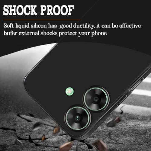 Image of Back Cover for Realme C61 4G / Narzo N61 4G | Full Camera Protection | Premium Liquid Silicon Case | Flexible Bumper Case for Realme C61 4G / Narzo N61 4G (Black)