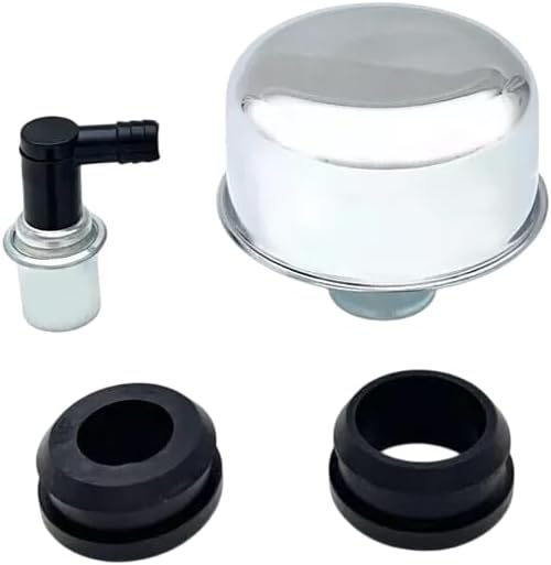 Chrome Valve Cover Breather and Valve Set Fits Ford SB 289 302 351W 351C 400M